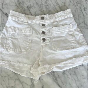 Madewell White High-Waisted Women Shorts